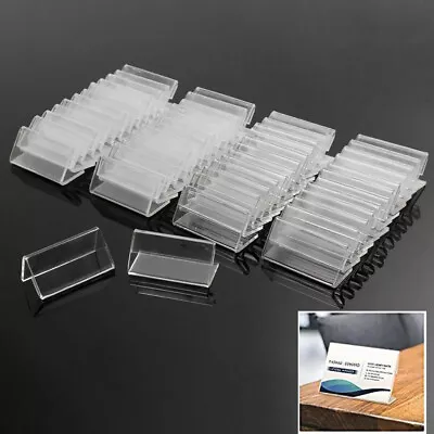 20PCS Mini Acrylic Sign Display Holder Price Name Card Tag Label Stand Bracket • £6.89