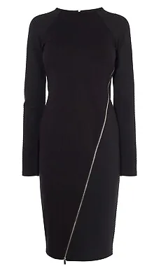 Karen Millen Midi Zip Dress. Black. New. US4/ UK8.  • $112.99