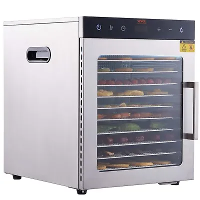 VEVOR 10 Trays Food Dehydrator Machine Stainless Steel 800W Jerky Fruit Drying • $219.99