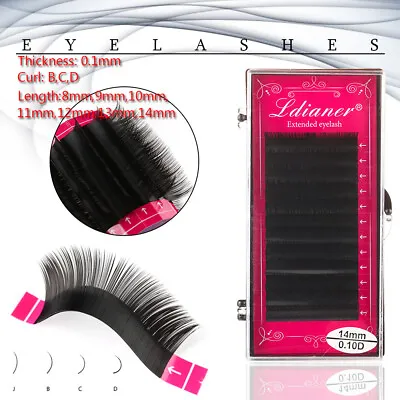 False Eyelashes Lash Extension Individual Lashes Faux Mink Hair Long B C D Curl • £3.82