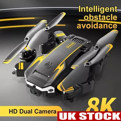 8K HD Drone Dual Camera WIFI FPV Foldable Selfie RC Quadcopter+3 Batteries • £21.99