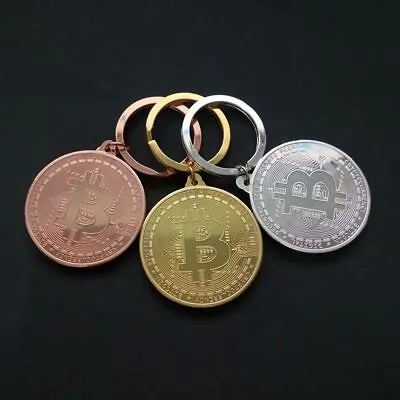 Fashion Friends Gifts Key Ring Collectors Commemorative Bitcoin Key Chain • $11.49