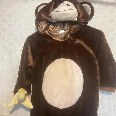 Monkey Costume Holding A Banana Soft Plush Fleece Unisex Toddler 3T-4T EUC • $27