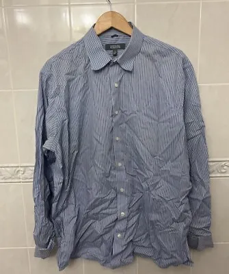 Kenneth Cole Reaction Dress Shirt 17 34-35 Button Down Stripe • $8