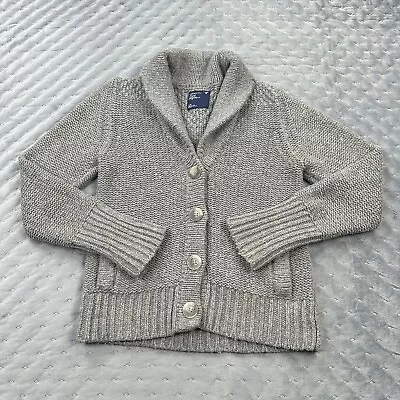 American Eagle Cardigan Sweater Womens Large Gray Rabbit Fur Wool Knit Button • $14.77