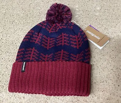 Patagonia Powder Town Beanie One Size Wax Red Skiing Snowboarding Pom New • $22