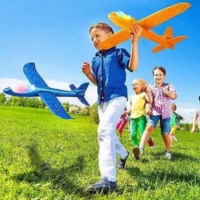 £5.75 • Buy Large Strong Foam Glider Stunt Plane Kids Easy Build 19  Hand Thrown Outdoor Toy