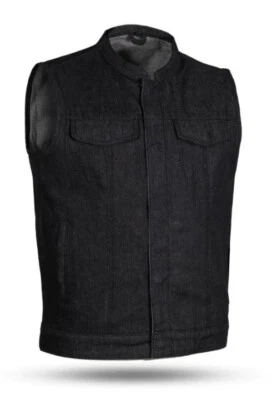 $71.99 • Buy First Manufacturing Men's Kershaw Black Denim Motorcycle Vest - FIM691DM