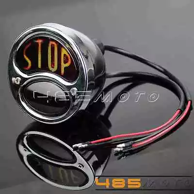 Vintage  Stop  Brake Turn Signals Tail Light For Harley Chopper Bobber - Chrome • $32.99