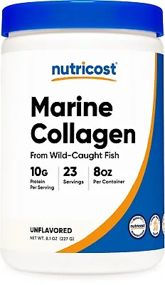 Nutricost Marine Collagen Powder Wild Caught Fish(Unflavored)(8 Oz)(28 Servings) • $24.98