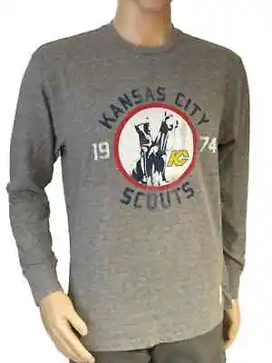 $34.99 • Buy Kansas City Scouts Retro Brand Gray Triblend Long Sleeve Vintage T-Shirt (S)