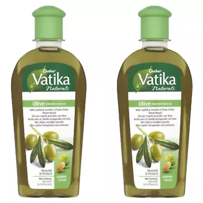 Pack Of 2 200ml Dabur Vatika Olive Enriched Hair Oil Loss Nourish Protect • $8.99