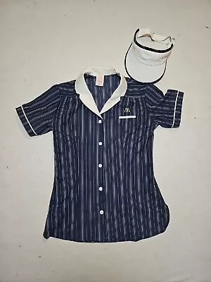 McDonalds 1983 Uniform By CREST Shirt Size Small? Vintage Blue W/White Stripes B • $126.46