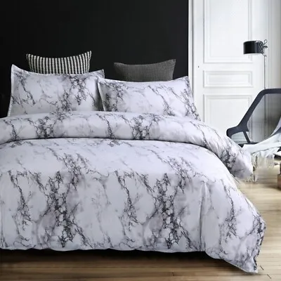 3 Piece Bedding Set Pillowcase Quilt Cover Soft Double/Full/Queen/King Size Grey • £37.25
