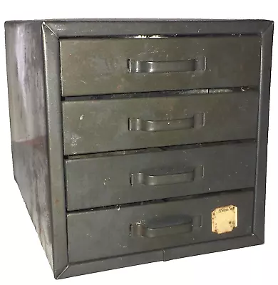 Vintage Gray File A Way 4 Drawer Metal Industrial Parts Organizer Bin • $45