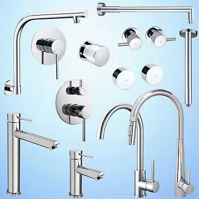 Chrome Round Kitchen Laundry Basin Mixer Diverter Shower Valve Sink Tap Wall Arm • $59