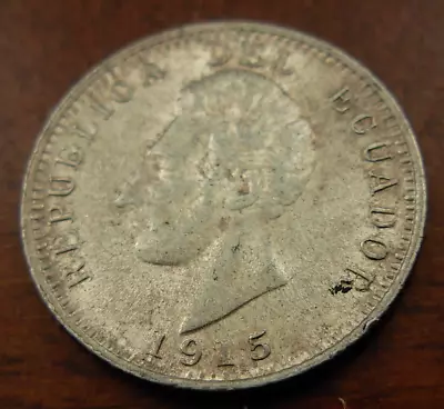 Ecuador 1915 Silver Decimo (Un) UNC • $10