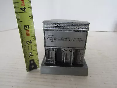 Vintage Coin Metal Still Bank Building Banthrico Evansville Teachers Credit • $24.87