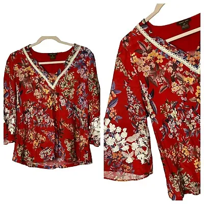 Anthropologie | Vineet Bahl Ladies BOHO Floral Bright Colored Blouse Size XS • $37
