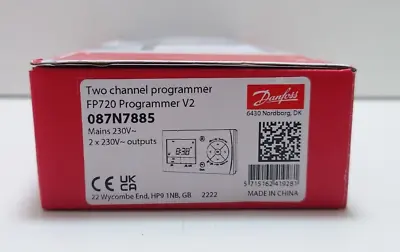 Brand New Danfoss 087N7885 FP720 V-2 7 DAY 2 Channel Programmer MAINS POWERED • £39.95