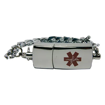 Throwback Legacy EMR MediChip ID Bracelet By Key2Life Color Silver Tone • $39.95