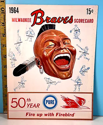 1964 Milwaukee Braves Baseball Program V SF Giants: Unscored HIGH GRADE!!!🔥 • $49