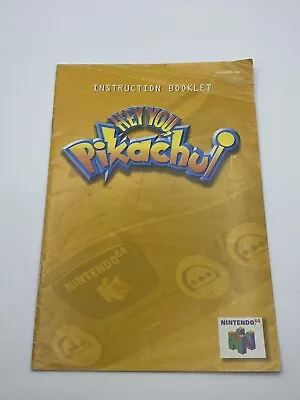 Hey You Pikachu! Instruction Manual / Booklet. Nintendo 64 N64. Manual Only  B3 • $11.95