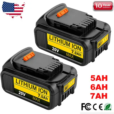 2-Pack For Dewalt 20V 20 Volt Max 6.0Ah /5.0AH Lithium Battery DCB206-2 DCB205-2 • $45.90