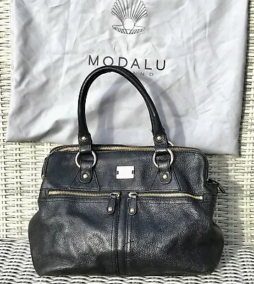 £40 • Buy Modalu Black Pippa Classic Handbag Grab Bag Leather Preloved