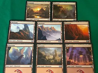 MTG 8 Pack Of Basic Lands With Different Art - Mountains - Lot 3 • $0.99