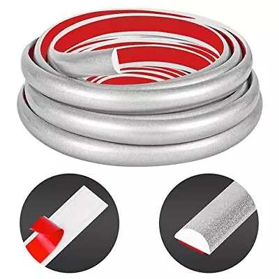 Peel And Stick Trim Flexible Self-Adhesive Tile Edge Semicircle 20 Ft Silver • $26.50