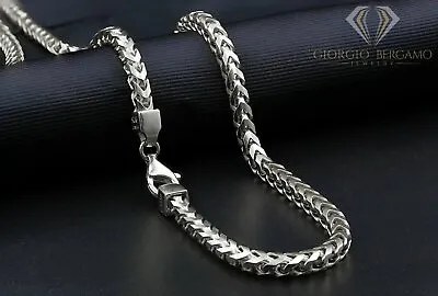 925 Sterling Silver Solid Franco Chain 1mm - 5.5mm Rhodium Necklace 16  - 30  • $54.99