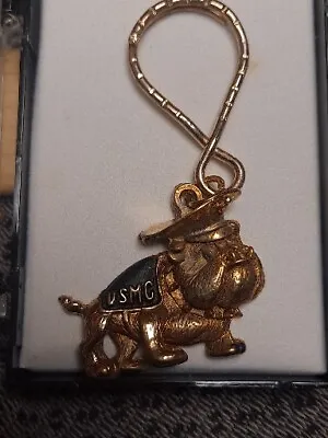 US Marine Corps Marines Bulldog Keychain Keyring Key Ring Chain 1 3/8 X 1 Inch • $14.95