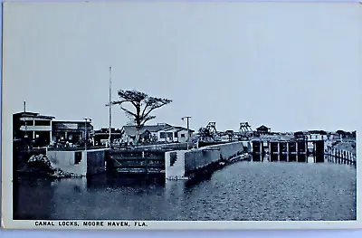 C1920 REAL PHOTO POSTCARD - CANAL LOCKS  MOORE HAVENFLA.  UN-USED • $7.98