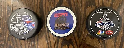 Lot Of 3 NHL Pucks - Stanley Cup Finals And ESPN Hockey Night • $19.99