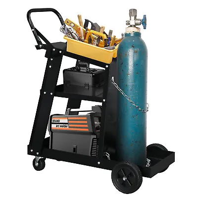 MIG TIG ARC Welder Welding Cart Universal Storage For Tanks + Safely Chains • $78.99