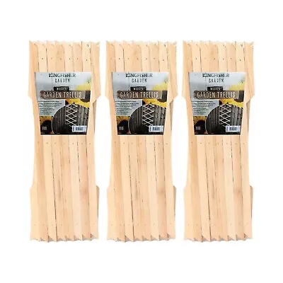 3X Garden Gardeners Dark Wood Coloured Wooden Expanding Expandable Trellis 6x1f • £10.99