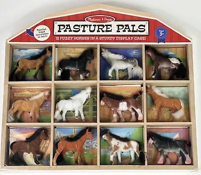 NEW! Melissa & Doug Pasture Pals - 12 Collectible Horses With Wooden Barn-Shaped • $27