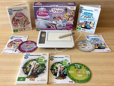 Wii UDRAW GAME TABLET + U DRAW DISNEY PRINCESS + STUDIO INSTANT + DOOD'S BIG ADV • $129.95