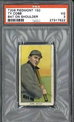 1909 T206 Ty Cobb (Bat On Shoulder) - PSA 3 Piedmont • $7150