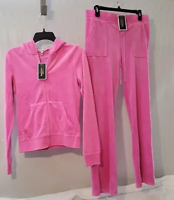 Rare Authentic Bubble Gum Pink Juicy Couture California Velour Tracksuit Medium  • $165