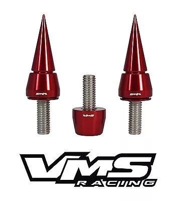 Red Vms Racing Distributor Bolts + Billet Spiked Beauty Washers For Honda Acura • $24.95