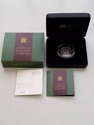 Withdrawal From European Union 2020 Uk 50p Sterling Silver Proof Royal Mint Coin • £6.99