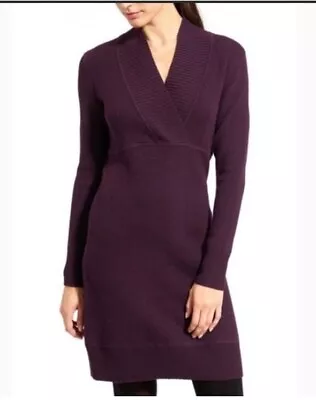 Athleta Innsbrook Sweater Dress Extra Fine Merino Wool Blend Purple Medium • $45