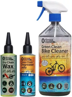 GREEN OIL Saver Pack Dry Chain Wax Degreaser Jelly & Bike Cleaner Biodegradable  • $36.54