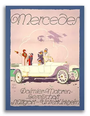 Mercedes 1914 Vintage Style Classic Auto Advertising Poster - 20x28 • $17.95