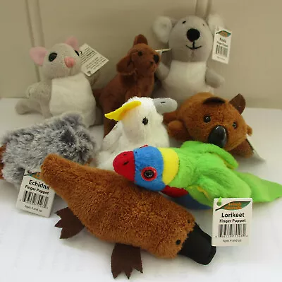 Finger Puppet Australian Animals & Birds Koala Kanga Kooka Lorikeet Emu Wombat • $7.50