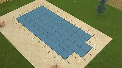 GLI 12' X 24' Rectangle BLUE MESH In-Ground Swimming Pool Safety Cover W/ Step • $929.94