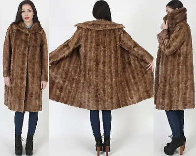 Vtg 70s Autmn Haze Real Mink Fur Princess Mid Length Winter Spy Jacket Coat • $178