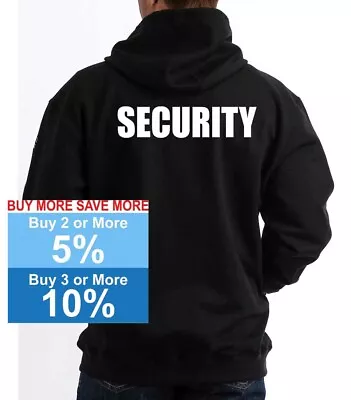 Men's Security Guard Staff Police Fleece Safety Zip Up Sweatshirt Black Hoodie • $39.99